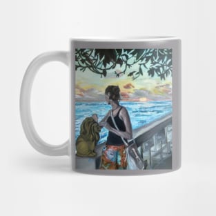 Sunset at Sea (oil painting) Mug